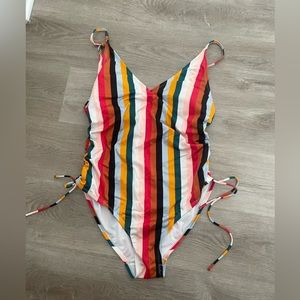 Time and Tru one piece stripped swim suit size 16-18